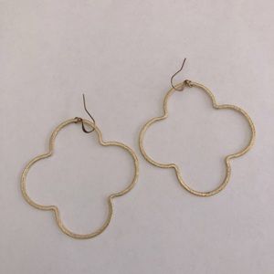 Gold toned quatrefoil pierced earrings